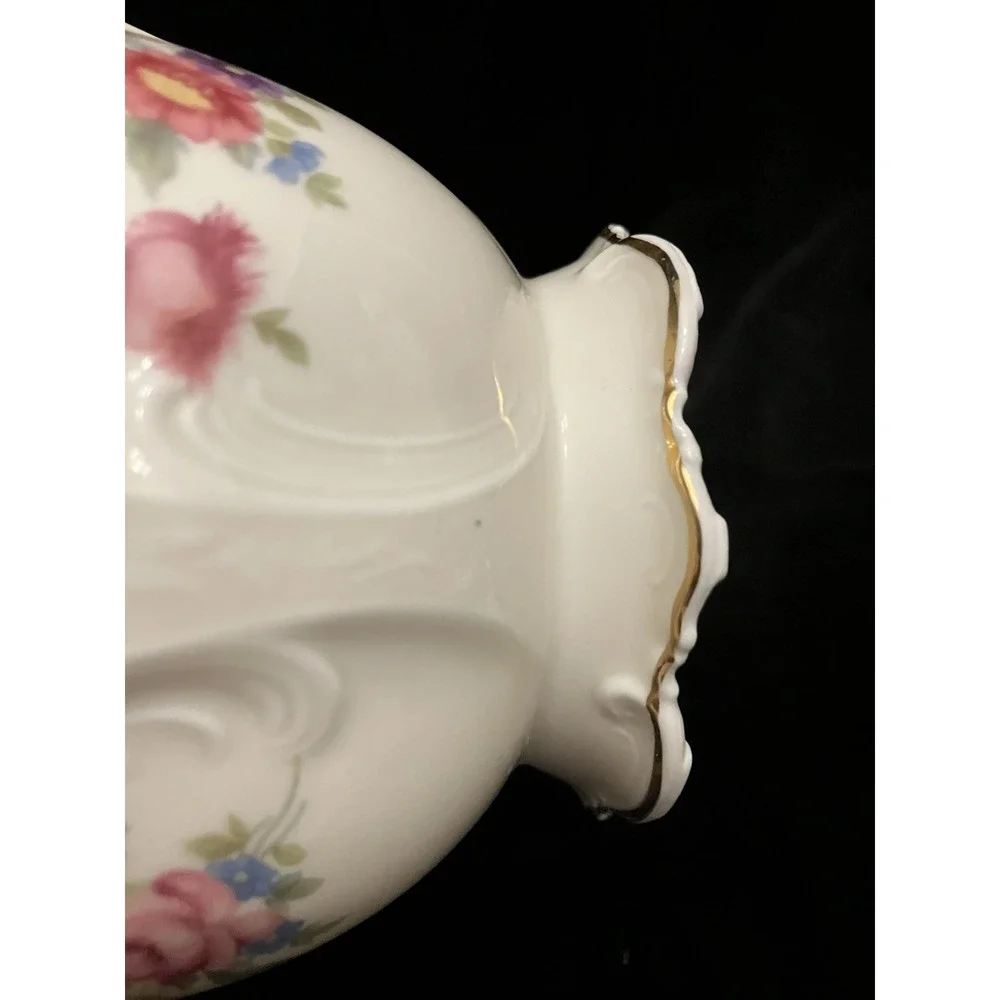 VTG Krautheim Bavarian Porcelain China Floral Sugar Bowl US Zone Germany 1940s